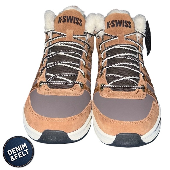 K Swiss Men’s Vista Trainer Mid WNT Hight Top Sherpa Lined Shoe| Brown | NEW/NIB main image 4